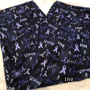 Purple ribbon leggings